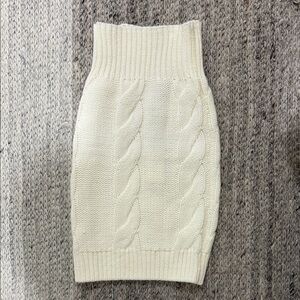 JLUXLABEL Cream Cable Knit Pencil Skirt